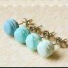 Food Earrings - Macaron Earrings in Lagoon Blue Series