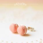 Food Jewelry - Sweet Pink French Macarons Earrings