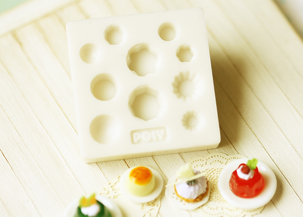 Miniature Clay Mold Push Mold for Dollhouse Miniature Cakes Pastries Cupcakes Desserts
