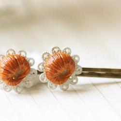 Miniature Food Jewelry - Butter Croissant Hair Bobby Pin