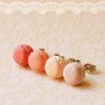 Food Earrings - Macaron Earrings in Dusty Pink Series 