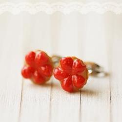 Food Jewelry - Strawberry Tarts Food Earrings